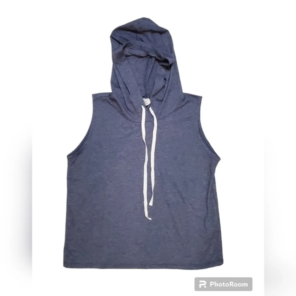 SweatyRocks Women's Blue Summer Sleeveless‎ Hooded Tank Top T-Shirt Small